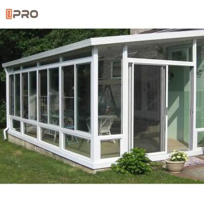 China Panel de aluminio personalizado Casas de vidrio de vidrio moderno Sala de sol de vidrio Paneles de techo de vidrio Casas Sistema de sala de sol en venta