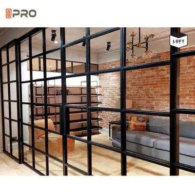 China Modern Workstation Interior Glass Wall Office Partitions Customization Aluminium Frame for sale