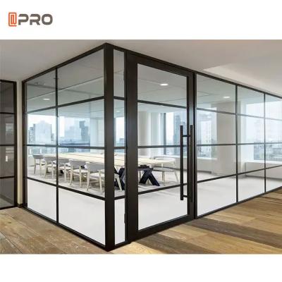 China Soundproof Modern Office Partitions Aluminum Glass Partition Office Wall for sale