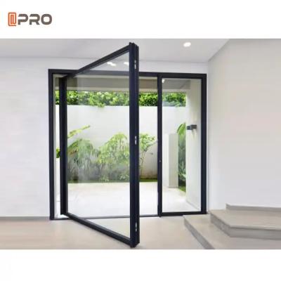 China APRO Draaiende deuren Villa's Modern interieur Aluminium Design Voordeur Glas Draaiende deur Te koop