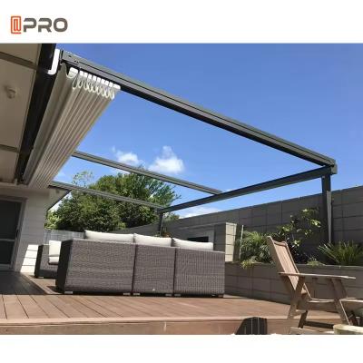 China Outdoor Aluminum Frame Pvc Awning Sunshade Waterproof  Retractable Roof Awning Pergola for sale
