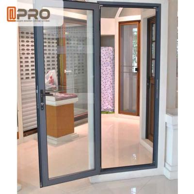 China Long Life Span Tempered Glass Door , Double Swing Modern Aluminium Doors shower door hinges types exterior hinges for sale
