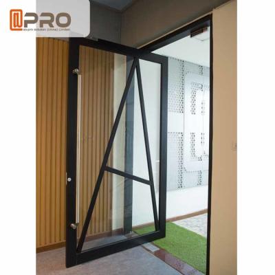 China Multi Color Aluminum Pivot Doors ISO Certification With Tempered Glass double pivot door pivot hinge glass door front for sale