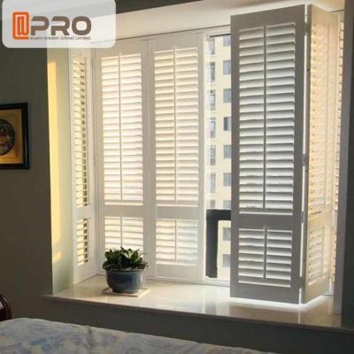 China Aluminum Alloy Swing Plantation Shutters Environment - Friendly White Color for sale