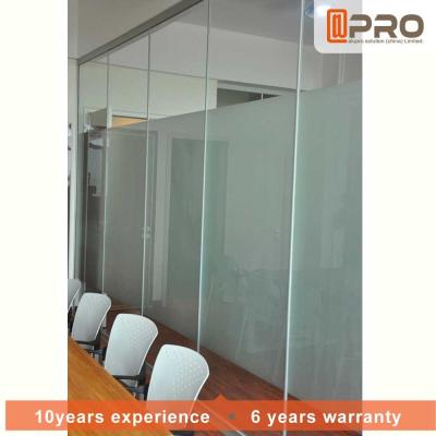 China 12MM Frost Glass Modern Office Partitions ISO Certification Easy For Cleaning for sale