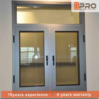 China Color Optional Aluminium Flush Casement Windows With Security Wire Mesh double casement sash window aluminium window for sale