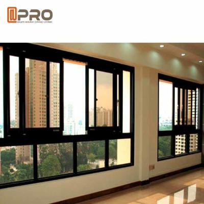China Black Color Aluminium Sliding Windows With Insect Protection Window Screen customized aluminum sliding window price for sale