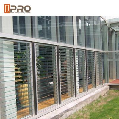 China Vertical Open Glass Panel Aluminium Louver Window Architectural Exterior Sun Shade for sale