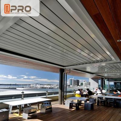 China Sunshade Rainproof Outdoor Modern Aluminum Pergola With Electric Roller Blinds for sale