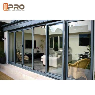China Multi - Panel Aluminum Folding Doors For Residential Energy Efficient pleated mesh folding screen door exterior folding for sale