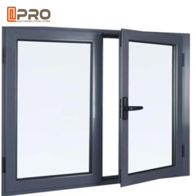 China Black Aluminium Double Glazed Window Vertical Bridge casement sliding window casement aluminium window for sale