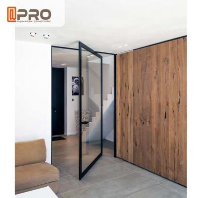 China Custom - Made Interior Aluminum Pivot Doors For Room Dividers ISO9001 pivot hinge glass door front door pivot door for sale