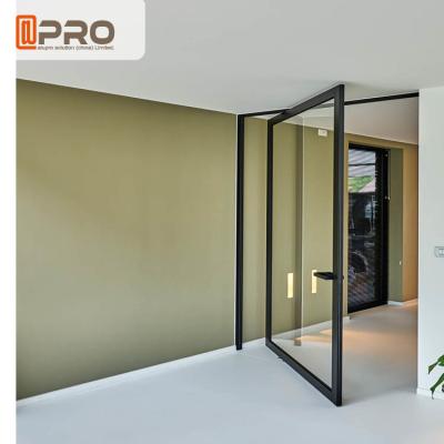 China Double Tempered Glazed Middle Swing Pivot Door / Thermal Break Aluminum Profile Doors for sale