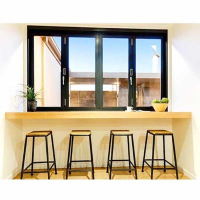 Chine Fenêtre en aluminium de pli de Bi de verticale en verre boisée d'office à vendre