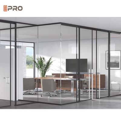 China Modern Sliding Office Glass Partitions Room Wall Panel Divider for sale