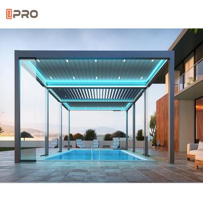 China Motorzied Powder Coated Modern Electric Pergola Roof For Garden for sale