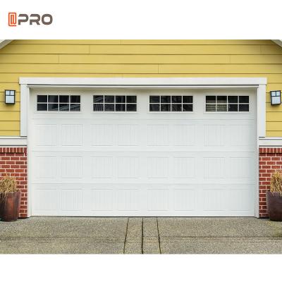 China 6063 Clear Glass Garage Door With Motor Checkered Anodised Smart Opener Aluminum Springs for sale