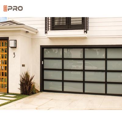 China Black Anodized 7 X 8 Aluminum Garage Door Glass 16 Ft X 7 Ft Building Material 9X7 Full View for sale