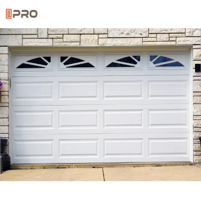 Chine Apartment 8X7 Aluminum Garage Door Three Stripes Remote Control Sectional Black And White à vendre