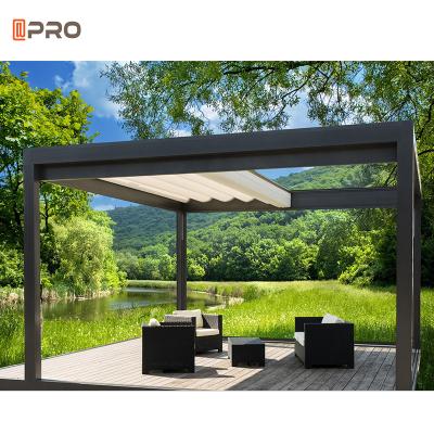 China Large Retractable Customized Sunshade Pergola Commercial Outdoor  Solar  Roof Pergola for sale