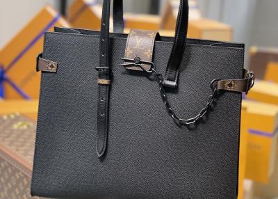 China Black Mens Cross Pattern Genunie Cowhide Leather Handbag For Shopping for sale