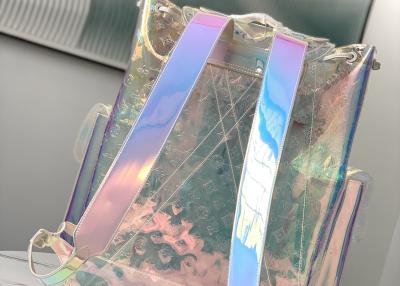 China LV PVC Transparent Iridescent Luxury Brand Backpack Monogram Printing for sale