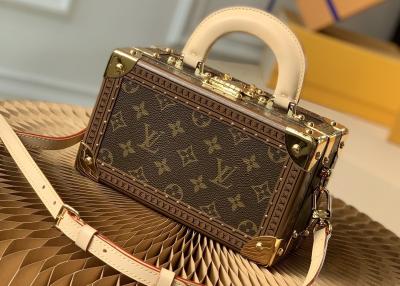 China M45673 Printing Box Shape VALISETTE TRESOR Handbag With Lock Red Lining Bag for sale