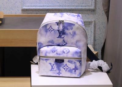 China Watercolor Blue Canvas Backpack for sale