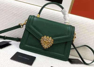 China Green One Strap Shoulder Womens Luxury Handbag Cowhide Lock Decoration for sale