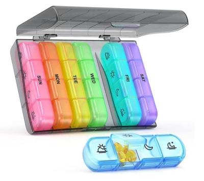 China Wholesale Custom Compartment 7 Day PP Tablet Weekly Plastic Medicine Pill Box Case Organizer for sale