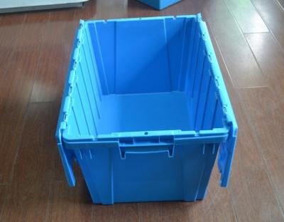 China plastic crate agriculture Stack and Nest plastic tote crate with lid plastic attached-lid for sale