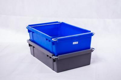 China Durable and stack nest  EU type Plastic Bale Arm Crates with handle for fruits and vegetables for sale