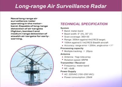China High Accuracy Air / Land Surveillance Radar System Of Long Range Detection for sale