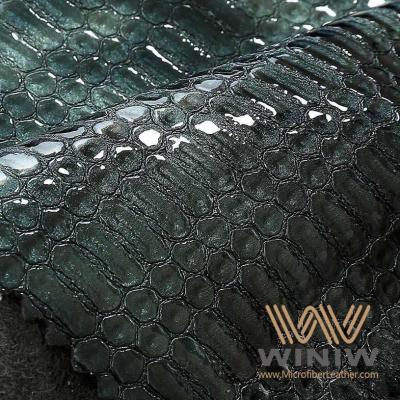 China El cocodrilo grabado en relieve de la PU cubre prenda impermeable de la tela con cuero de la imitación de cuero de la PU del grueso de 1.2m m en venta