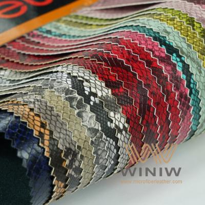 China Crocodile Pattern Garment PU Leather Faux Snakeskin Print Leather For Clothing for sale