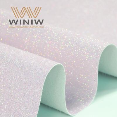 China Embossed PU Glitter Leather Fabric Microfiber 1.0mm - 2.0mm Thickness for sale