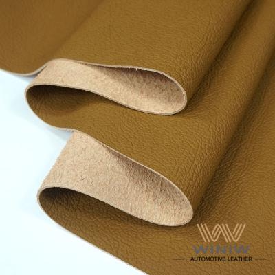 China Yellowish Brown Carbon Design Leather Upholstery Fabric For Cars seller polyurethane resin coating for sale