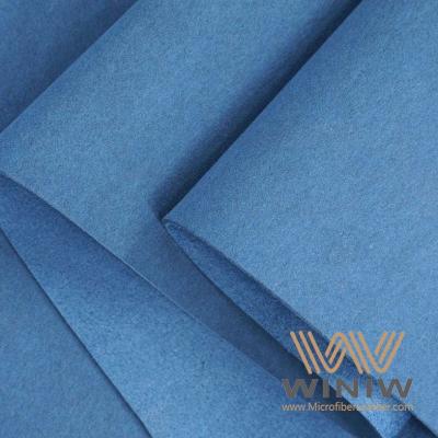 China Super Abrasive Resistance Blue Suede Microfiber Leather shoe lining for sale