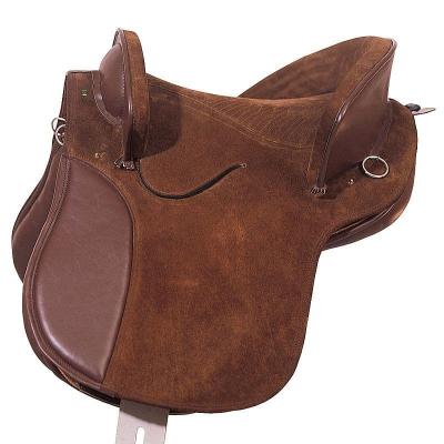 China Chocolate Color Faux Suede Microfiber Leather for Horse Saddles for sale
