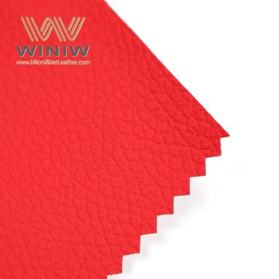 China 1.2mm Red Micro Fiber Synthetic Leather Car Upholstery Material for sale