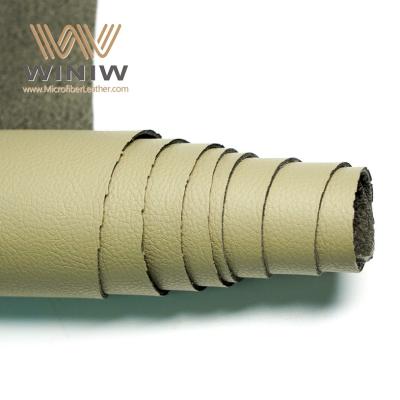 China Material de tejido de cuero para tapicería interior de automóviles de microfibra beige en venta