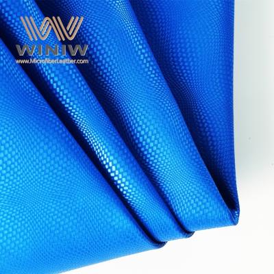 China Material de tejido de fabricación de fibra microfibra azul superior para zapatos diarios en venta