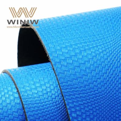 China 1.4mm Azul Micro Fibra Cuero sintético Material PU Zapatos Material superior en venta