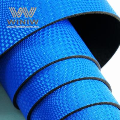 China 0.8mm Blue Micro Vegan PU Material Faux Leather Shoes Upper Leather for sale