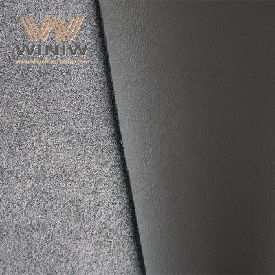China Smooth Black Color Car Trim Fabric Material Upholstery Leather for sale