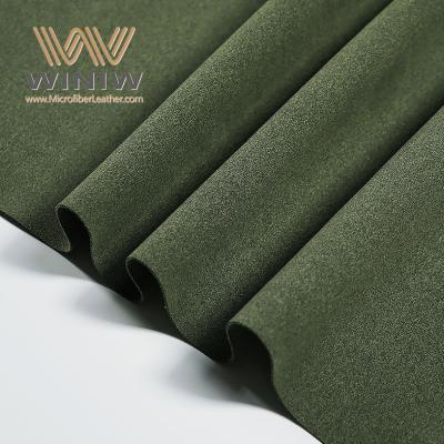 China Green Color Micro Vegan Suede Leather Synthetic Suede Ultra Suede Fabric For Gloves for sale