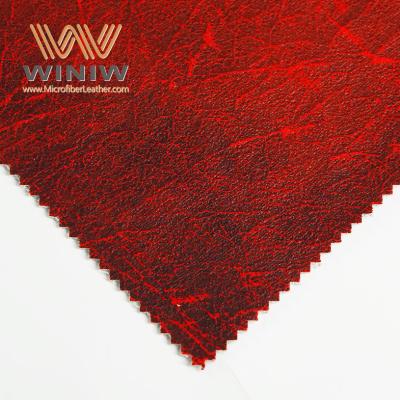 China 1.2mm Red Micro Vegan Leather PU Materials Sofa Upholstery Fabric for sale
