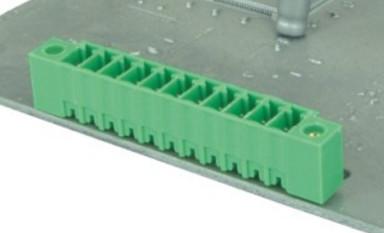 China O verde de RDOQ 3.81pitch 2P-24P 300V 10A com flange obstrui dentro o tipo conector do bloco de terminais à venda