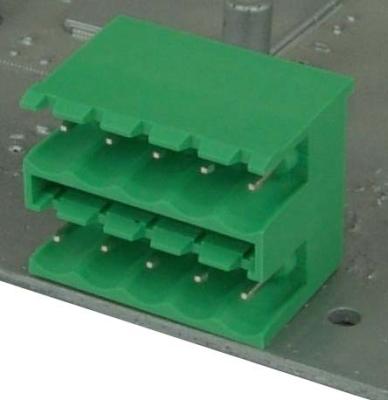 China Male Female Green Color Plug In Terminal Block Screwless With Right Angle for sale