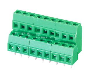 China pcb terminal blocks, terminal block screw type, 128A-3.5 3.81 green 128A 128 3.5 terminal block double layer type for sale